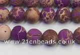 CDE1020 15.5 inches 4mm round matte sea sediment jasper beads