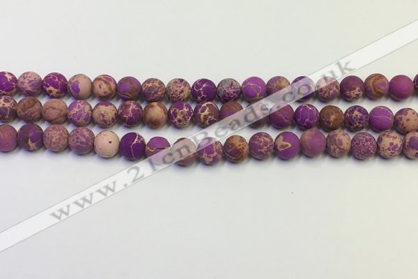 CDE1021 15.5 inches 6mm round matte sea sediment jasper beads