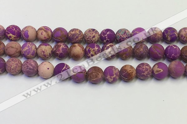 CDE1023 15.5 inches 10mm round matte sea sediment jasper beads