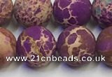 CDE1024 15.5 inches 12mm round matte sea sediment jasper beads