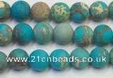 CDE1025 15.5 inches 4mm round matte sea sediment jasper beads