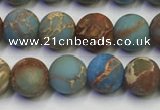 CDE1031 15.5 inches 6mm round matte sea sediment jasper beads