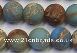 CDE1032 15.5 inches 8mm round matte sea sediment jasper beads