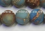 CDE1033 15.5 inches 10mm round matte sea sediment jasper beads