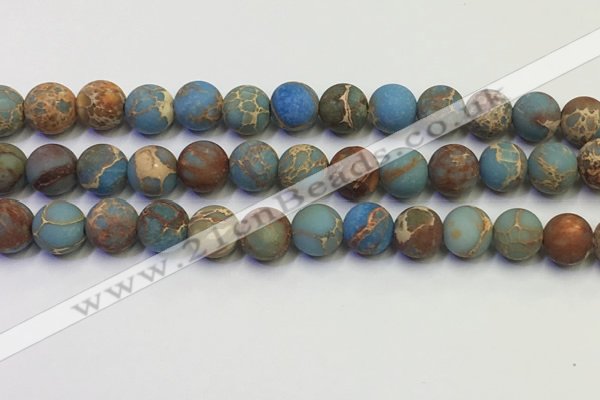 CDE1033 15.5 inches 10mm round matte sea sediment jasper beads