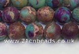 CDE1035 15.5 inches 4mm round matte sea sediment jasper beads