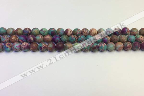 CDE1035 15.5 inches 4mm round matte sea sediment jasper beads