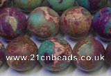 CDE1037 15.5 inches 8mm round matte sea sediment jasper beads