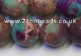 CDE1038 15.5 inches 10mm round matte sea sediment jasper beads