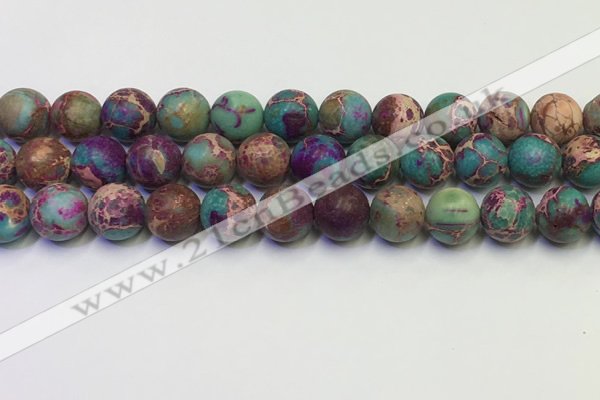 CDE1038 15.5 inches 10mm round matte sea sediment jasper beads