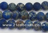 CDE1040 15.5 inches 4mm round matte sea sediment jasper beads