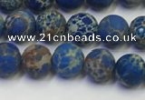 CDE1041 15.5 inches 6mm round matte sea sediment jasper beads