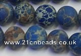 CDE1042 15.5 inches 8mm round matte sea sediment jasper beads