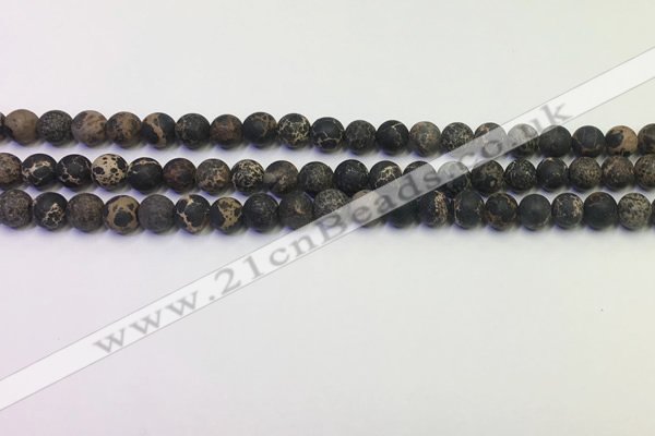 CDE1045 15.5 inches 4mm round matte sea sediment jasper beads