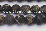 CDE1046 15.5 inches 6mm round matte sea sediment jasper beads