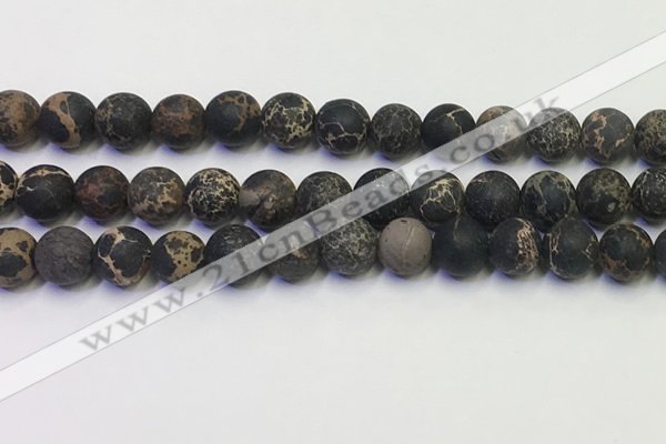 CDE1048 15.5 inches 10mm round matte sea sediment jasper beads