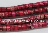 CDE11 15.5 inches 4*6mm cylinder dyed sea sediment jasper beads