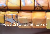 CDE1110 15.5 inches 8*8mm cube sea sediment jasper beads