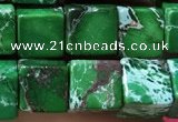 CDE1115 15.5 inches 8*8mm cube sea sediment jasper beads