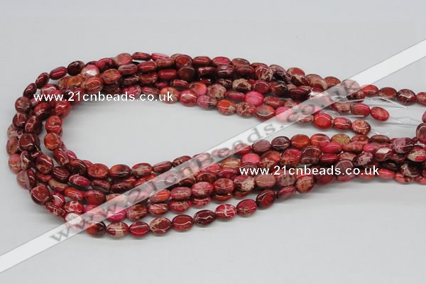 CDE12 15.5 inches 8*10mm oval dyed sea sediment jasper beads