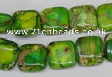 CDE121 15.5 inches 14*14mm square dyed sea sediment jasper beads