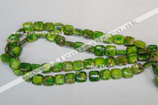 CDE121 15.5 inches 14*14mm square dyed sea sediment jasper beads