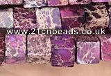 CDE1211 15.5 inches 6mm - 6.5mm cube sea sediment jasper beads