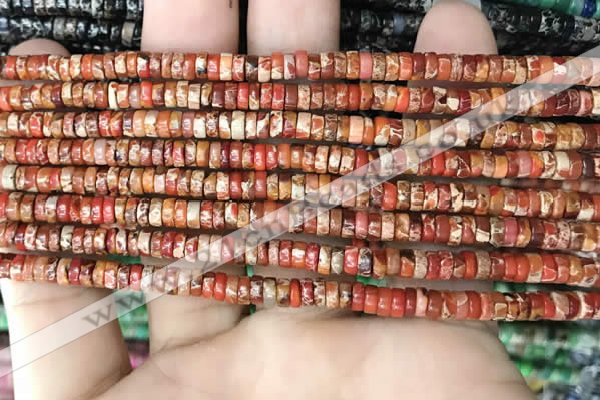 CDE1220 15.5 inches 2.5*4mm heishi sea sediment jasper beads