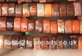 CDE1221 15.5 inches 2.5*4mm heishi sea sediment jasper beads