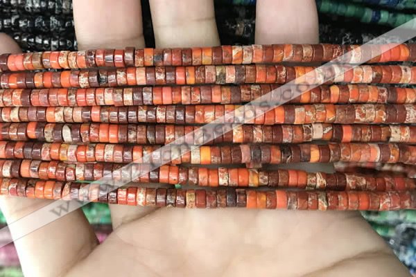 CDE1221 15.5 inches 2.5*4mm heishi sea sediment jasper beads