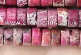 CDE1232 15.5 inches 3*6mm heishi sea sediment jasper beads