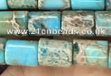 CDE1321 15.5 inches 6*8mm tube sea sediment jasper beads