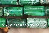 CDE1331 15.5 inches 6*12mm tube sea sediment jasper beads