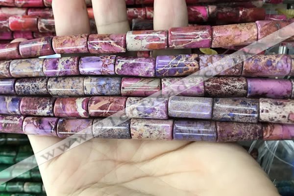 CDE1351 15.5 inches 8*16mm tube sea sediment jasper beads