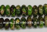 CDE136 15.5 inches 6*14mm rondelle dyed sea sediment jasper beads