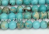 CDE1366 15.5 inches 4mm round sea sediment jasper beads wholesale