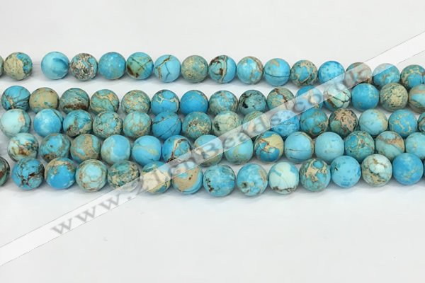 CDE1378 15.5 inches 8mm round matte sea sediment jasper beads