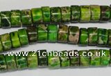 CDE138 15.5 inches 4*8mm heishi dyed sea sediment jasper beads