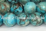 CDE1387 15.5 inches 10mm faceted round sea sediment jasper beads