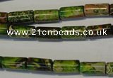 CDE140 15.5 inches 6*12mm tube dyed sea sediment jasper beads