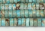 CDE1406 15.5 inches 3*4mm heishi sea sediment jasper beads wholesale