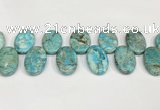 CDE1410 Top drilled 20*30mm oval sea sediment jasper beads