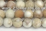 CDE1413 15.5 inches 4mm round matte natural sea sediment jasper beads