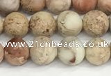 CDE1414 15.5 inches 6mm round matte natural sea sediment jasper beads