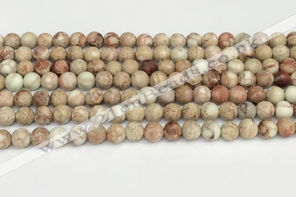 CDE1414 15.5 inches 6mm round matte natural sea sediment jasper beads