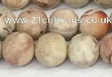 CDE1415 15.5 inches 8mm round matte natural sea sediment jasper beads