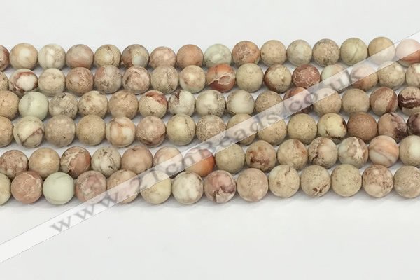 CDE1415 15.5 inches 8mm round matte natural sea sediment jasper beads