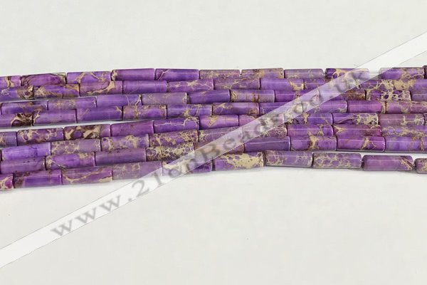 CDE1421 15.5 inches 4*13mm tube sea sediment jasper beads wholesale