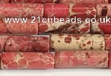 CDE1423 15.5 inches 4*13mm tube sea sediment jasper beads wholesale