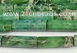 CDE1427 15.5 inches 4*13mm tube sea sediment jasper beads wholesale